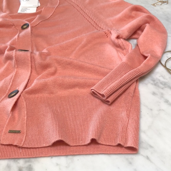 Sold! Q2 Pink V-neck Cardigan Sweater - Picture 3 of 6